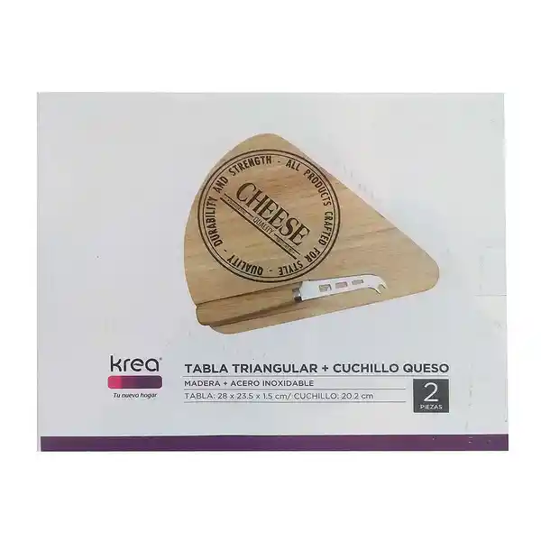 Krea Tabla Triangular + Cuchillo Queso