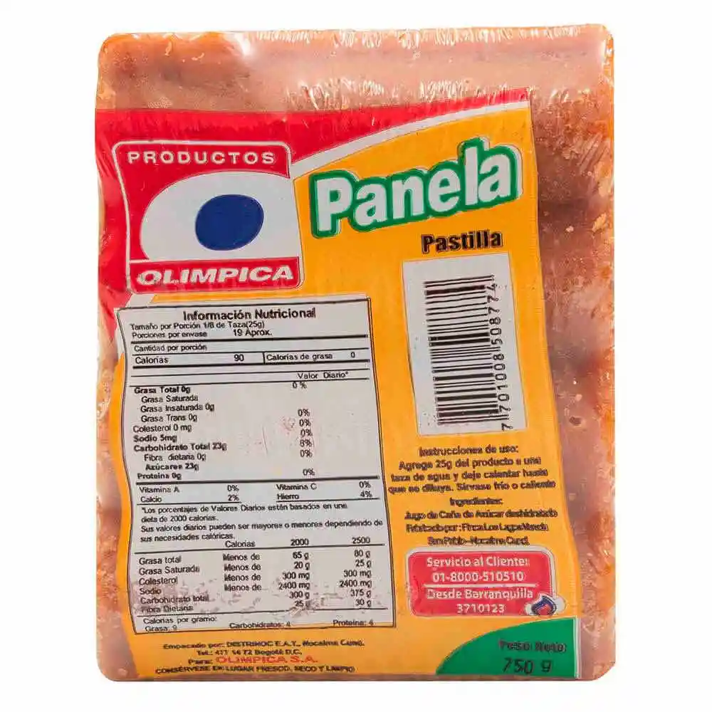 Panela Olimpica Pastilla 750 G