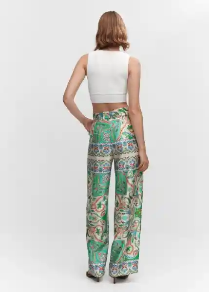 Pantalón Christen Off White Talla 36 Mujer Mango