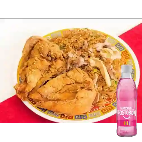 Combo ¼ Pollo y Arroz + Postobón Manzana 300 ml