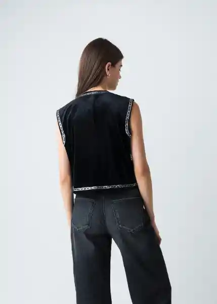 Chaleco Mujer Negro Puro Ultraoscuro Talla L 423G070 Naf Naf