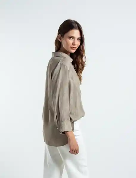 Camisa Kamil Mujer Gris Rocoso Claro Talla M 419E359 Naf Naf