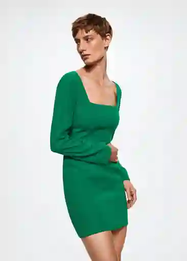 Vestido Sky Verde Talla M Mujer Mango