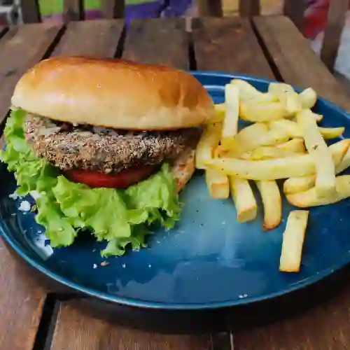 Hamburguesa de Portobello + Papas