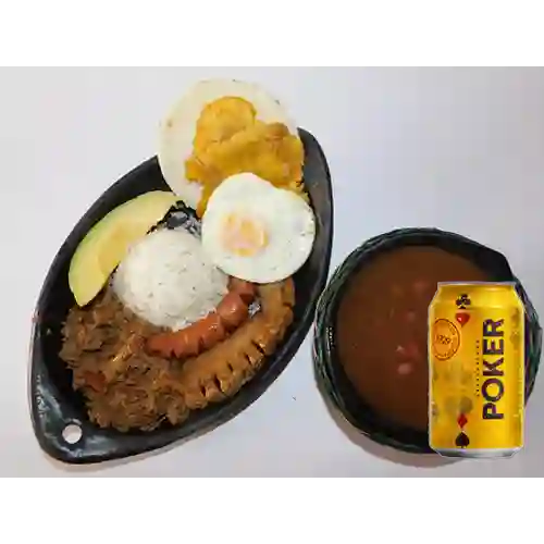 Combo Bandeja Paisa + Poker 355 ml