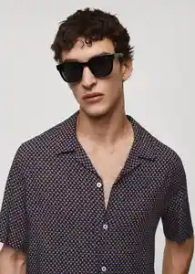 Camisa Gata Burdeos Talla M Hombre Mango