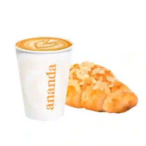 Croissant Almendras + Bebida 9 Oz