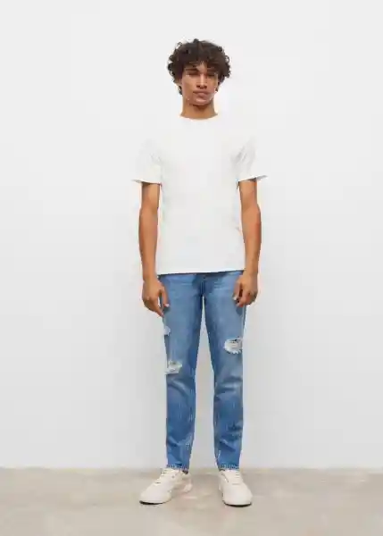 Jeans Taperedr Tejano Medio Talla 20 Teen Niños Mango