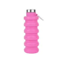 Botella de Silicona de Plegable Sólido Rosado 500 mL Miniso