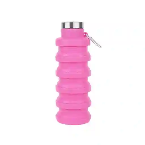 Botella de Silicona de Plegable Sólido Rosado 500 mL Miniso