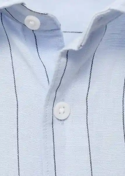 Camisa Rug Celeste Talla L Hombre Mango
