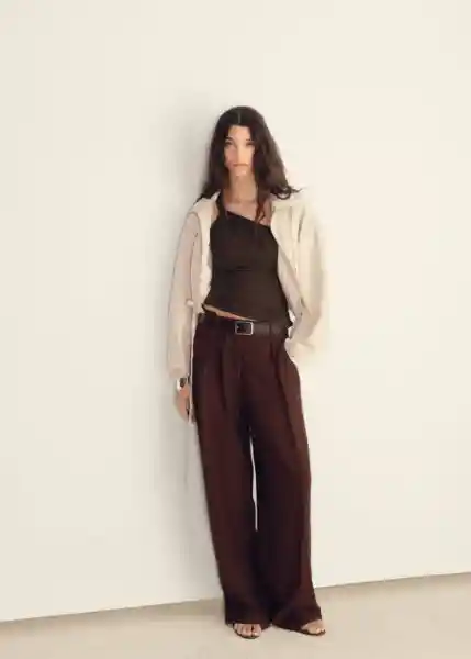 Top Bea Marrón Talla XS Mujer Mango