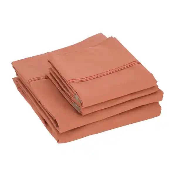 Set Sábanas 144 Hilos Naranja King XL Diseño 0112 Casaideas