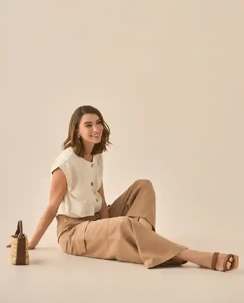 Pantalón Café Barro Medio Talla 8 433G013 Esprit