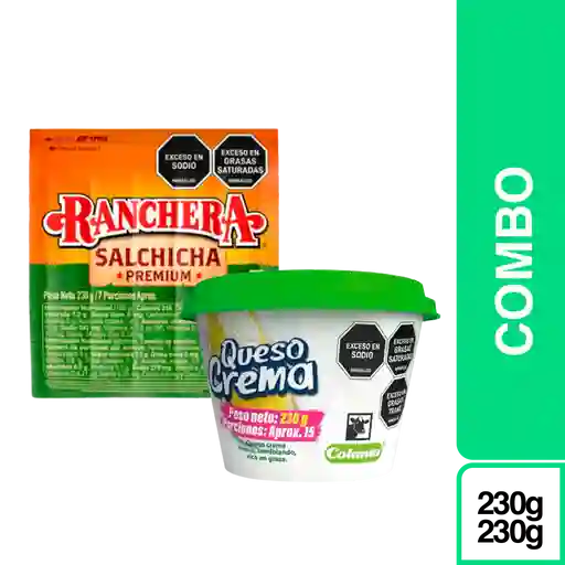 Combo Ranchera Salchicha Premiu + Colanta Queso Crema