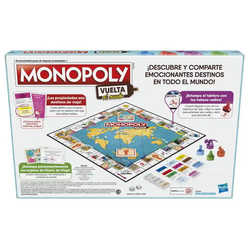 Monopoly Juego de Mesa Vuelta Al Mundo