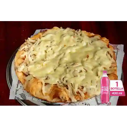 Pizza Pollo Champiñón 22cm +Postobon Manzana 400ml