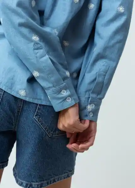 Camisa Mujer Azul Indigo Medio L Naf Naf