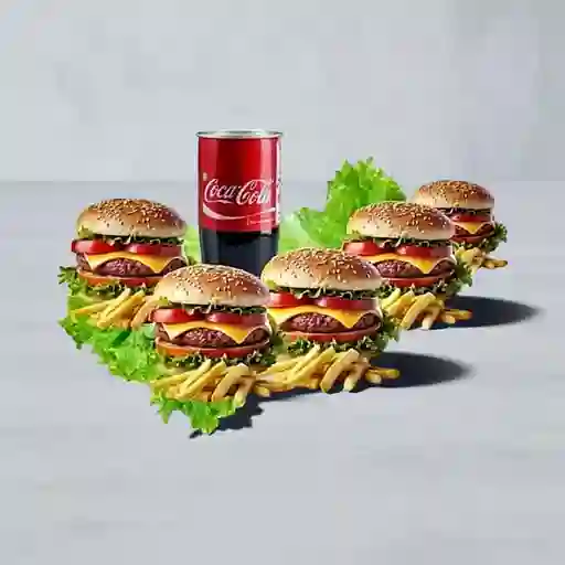 Combo 5 Hamburguesa, Papa y Gaseosa