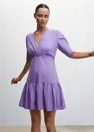 Vestido Nati-H Morado Talla S Mujer Mango