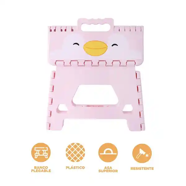 Taburete Plegable Penpen Mini Family Rosa Miniso
