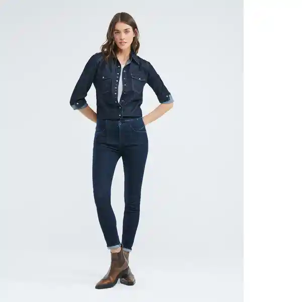 Jean High Rise Cosmo Mujer Azul Oscuro Talla 5 Chevignon