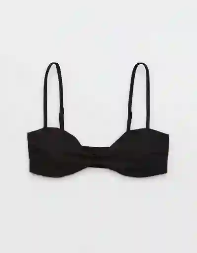 Top de Bikini Aerie Negro Talla: LARGE 5816073 American Eagle