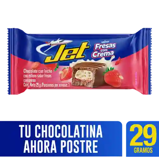 Jet Chocolate Relleno Con Sabor a Fresas Con Crema 29 g
