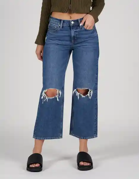 American Eagle Jean Corto Rotos Lavado Medio T. 6 Regular