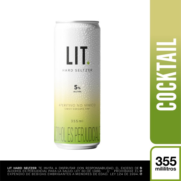 Lit Hard Seltzer Cóctel de Manzana 355 ml