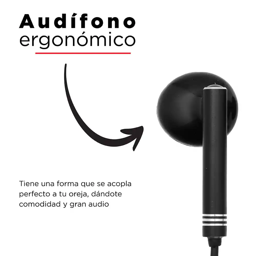 Miniso Audífonos de Cable 1318 Negro 1.1 m