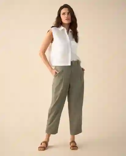 Pantalón Verde Agave Oscuro Talla 14 631G002 Esprit