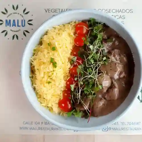 Bowl de Lomo en Salsa Pimienta