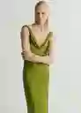 Vestido Grass Verde Talla L Mujer Mango