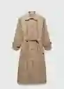 Saco Trench Rec Beige Talla S Mujer Mango