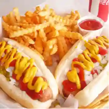 2Perros Calientes+2papas Francesa