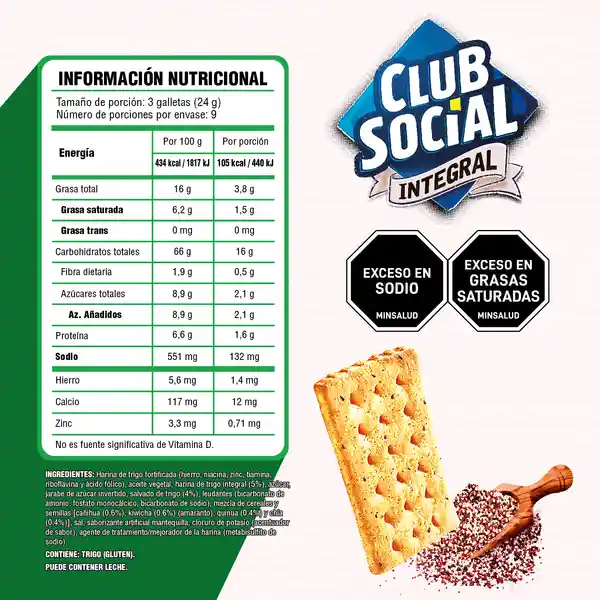  Club Social Galletas Integrales Multicerales