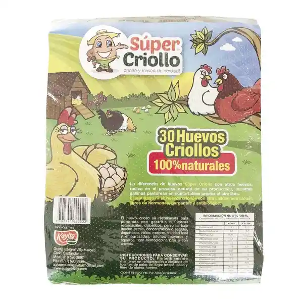 Super Criollo Huevos 100% Naturales y Frescos