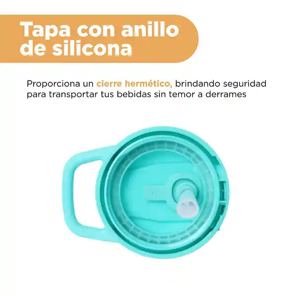 Botella Pitillo y Tapa Abatible Verde 1900 mL Serie Miniso