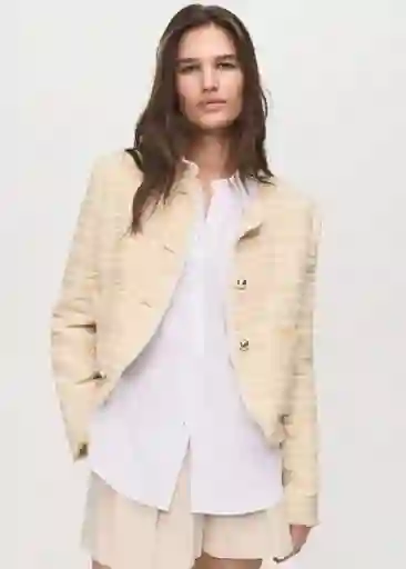 Chaqueta Anne Beige Talla XS Mujer Mango