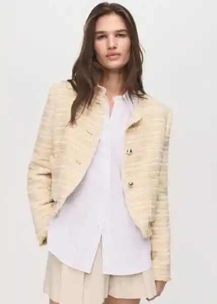 Chaqueta Anne Beige Talla XS Mujer Mango