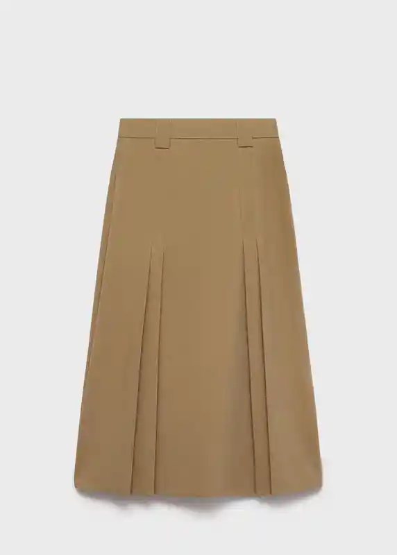 Falda Camu-w Khaki Talla L Mujer Mango