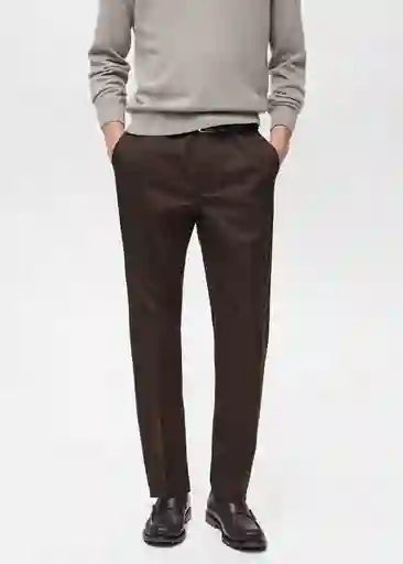 Pantalón Dublino Chocolate Talla 40 Hombre Mango