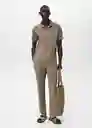 Camiseta Polo Taga Marrón Talla S Hombre Mango