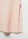 Falda Canet Rosa Pastel Talla L Mujer Mango