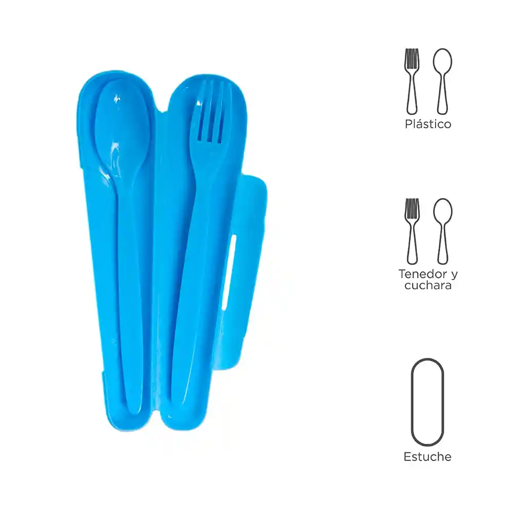 Miniso Set de Cubiertos Portátil Azul