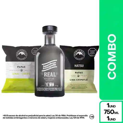 Combo Papa Lima + Papa Chipotle + Real Aguardiente Antiqueño