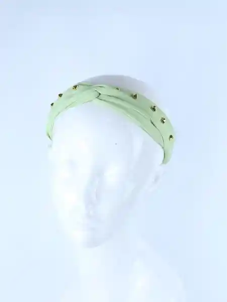 Turbante en Seda Verde Claro Fuxia