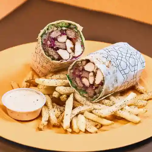 Shawarma Doble Proteína Mixto con Papas