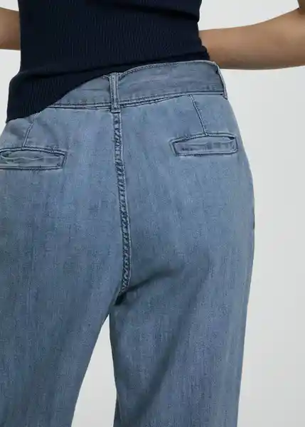 Pantalón Lea Tejano Medio Talla S Mujer Mango